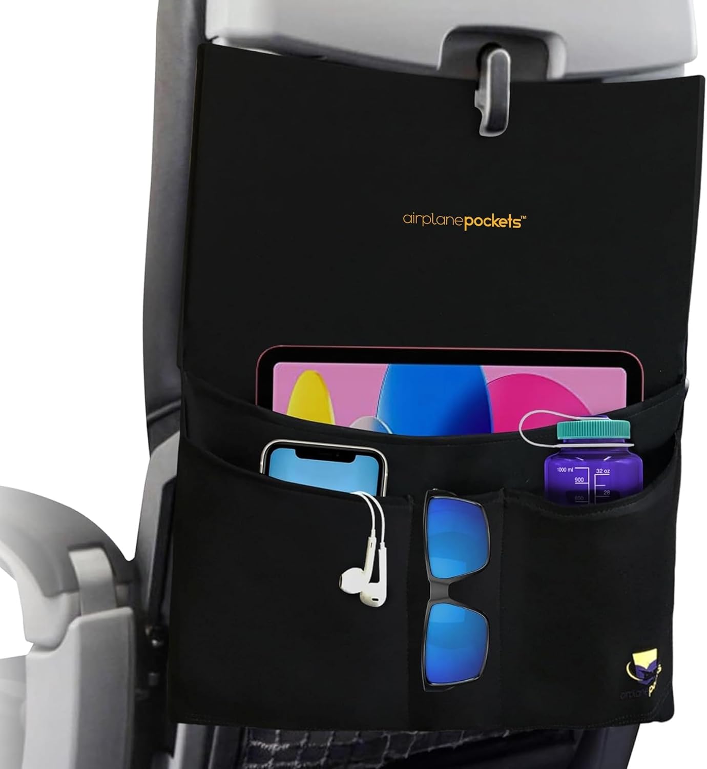 Airplane Accessories – Plane Travel Essentials – Travel Organizer – Seat Storage Organizer – Air Travel Essentials – Seat Back Organizer – International Travel Must Haves