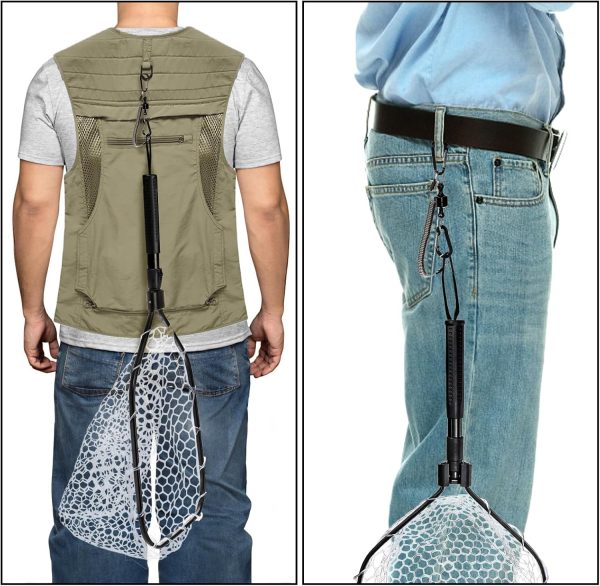 DEAYOU Fly Fishing Landing Net, Soft Rubber Mesh Bass Trout Net with Collapsible Handle and Magnetic Release, Folding Catch and Release Net for Freshwater, Fly Fishing Gear Accessories - Image 8